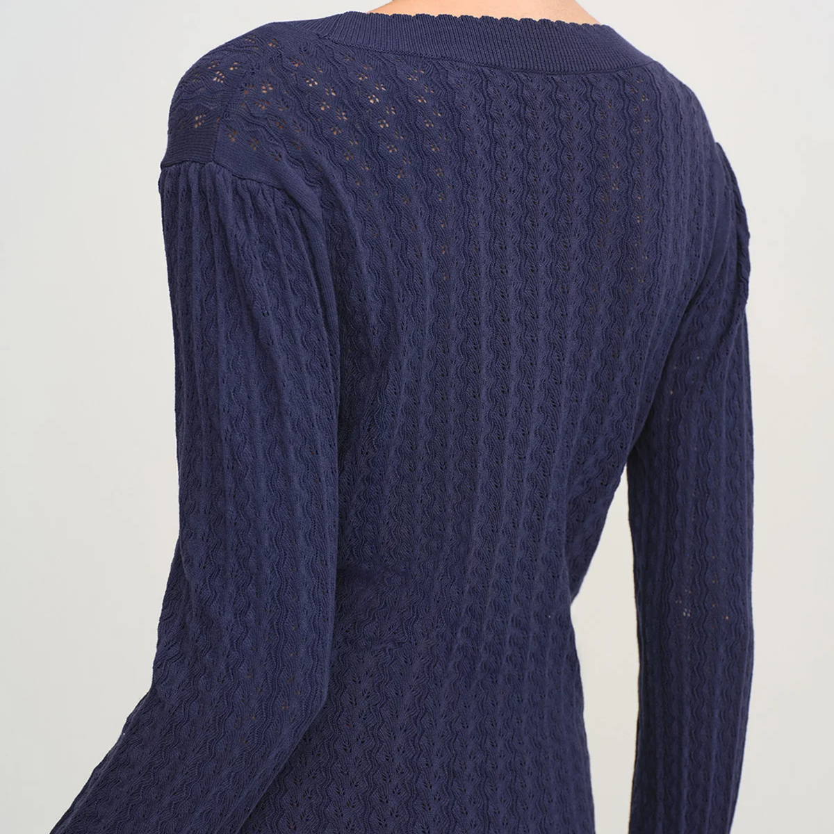 V-Neck Textured Slim Fit Knit Cardigan